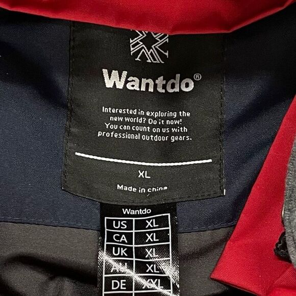 Wantdo‎ Jacket Mens XL Navy Red Retro Hooded Puffer Full Zip Vest - Picture 6 of 9